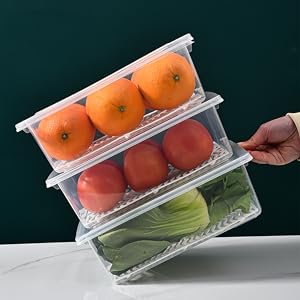 Stackable Portable Freezer Storage Containers - Tray To Keep Fruits, Vegetables, Meat And More 6