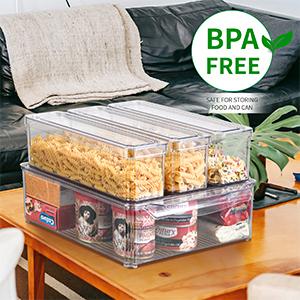 Fridge Organizer, Stackable Refrigerator Organizer Bins With Lids, BPA-Free Produce Fruit Storage Containers 3