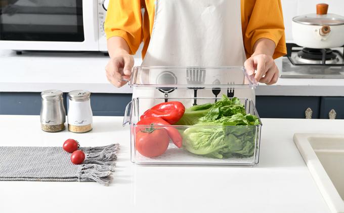 Fridge Organizer, Stackable Refrigerator Organizer Bins With Lids, BPA-Free Produce Fruit Storage Containers 6