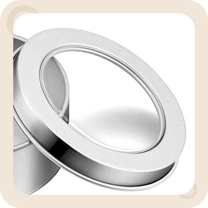 2 Ounce Metal Tin Cans Round Empty Container Salve Tins With Clear Screw Lid For Kitchen, Office, Candles, Candies 1