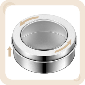 2 Ounce Metal Tin Cans Round Empty Container Salve Tins With Clear Screw Lid For Kitchen, Office, Candles, Candies 3