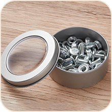 2 Ounce Metal Tin Cans Round Empty Container Salve Tins With Clear Screw Lid For Kitchen, Office, Candles, Candies 7