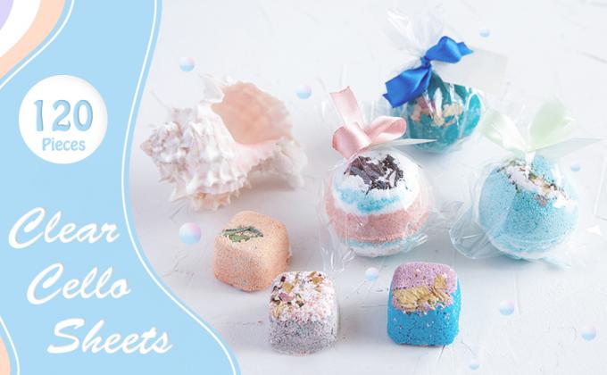 Clear Cellophane Sheets, 7.5x7.5 Inches Cello Sheets, Cellophane Wrap For Candy, DIY Arts Crafts Decoration And More 0