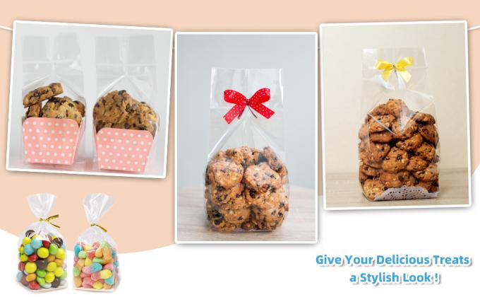 High Quality Square Bottom Clear Cellophane Bag Bread Candy Cookie Packaging Side Gusset Bopp Opp Plastic Poly Bag 4