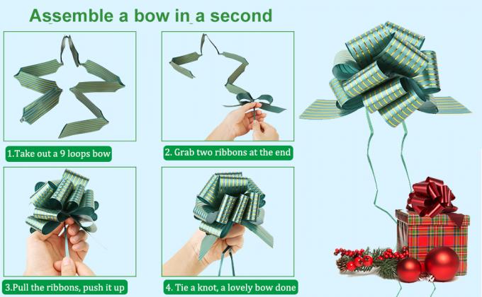 Metallic Rose Gold, Red, Gold, Silver Gift Wrap Pull Bow Set, 6 Inch Large 4'' , Assorted Ribbon For Gift Basket 11