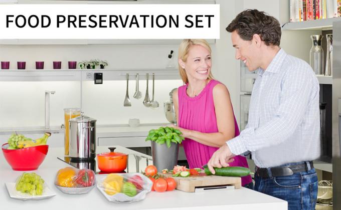 Food Covers,Reusable Elastic Food Storage Covers, Plastic Sealing Elastic Stretch Adjustable Bowl Lids 0