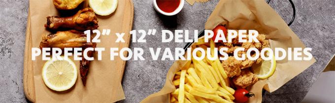 Deli Paper Sheets 12" X 12" 100PK, Eco Friendly Grease Proof Sandwich Wrapping Paper 0