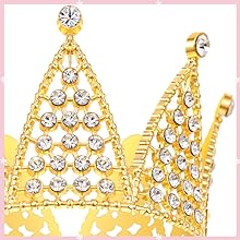 Gold Crown Cake Topper, 6 Pieces Happy Birthday Cake Toppers, Princess Crown Cake Decorations, Mini Crowns For Flower 3