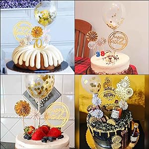 Application of gold cake topper decoration