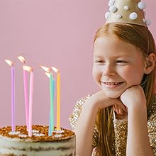 Rainbow Birthday Candles - Colorful Birthday Candle Cake Candles Cupcake Candles For Birthday, Wedding & Lucky 6