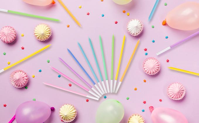 Rainbow Birthday Candles - Colorful Birthday Candle Cake Candles Cupcake Candles For Birthday, Wedding & Lucky 9