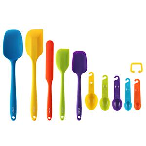 Silicone Rubber Spatula Set, For Cooking & Baking, Dishwasher Safe, 5pcs Spatula + 5pcs Measuring Spoon 0