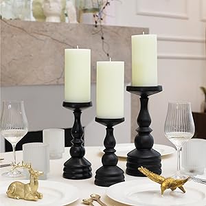 Pillar Candles Set Of 3 - Decorative Rustic Candles Unscented And No Drip Candles - Ideal As Wedding Candles 3
