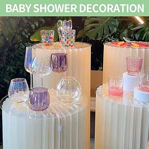 Cylinder Stands For Parties, Cylinder Tables Pedestal Stand For Parties White Round Cylinder For Display Cake Table 3