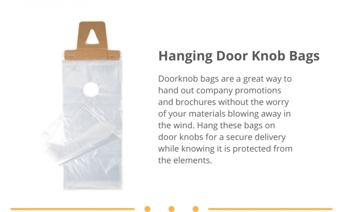 Door Hanger Bags (1000 Bags) For Door Knob Flyers Promotions Coupons | Clear Plastic Poly Hanging Bags For Mail 0