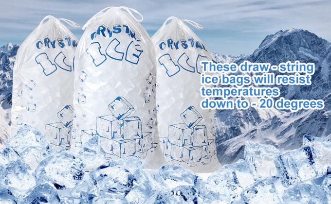 Sustainable, Recyclable, Drawstring Pack Clear Plastic Packaging Storage For Ice Storage With Draw String Closure 1