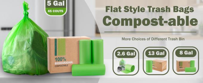 Compost Handle Trash Bags, 4-5 Gallon, Extra Thick 0.78 Mils, Wastebasket Liners Bags For Kitchen Bathroom Office 6
