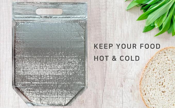 insulated Lunch Bag With Zip Lock & Handle, Reusable Cool & Thermal Bags, Cooler Pouch, Hot & Cold, Ideal For Sandwich 0