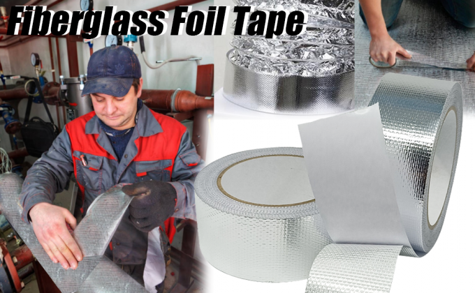 Aluminum Tape, Silver Fiberglass Foil Tapes, Temperature Adhesive Insulation Tape, Thermal Duct Tape For Ductwork 0