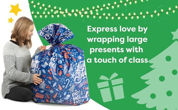 Large Christmas Gift Bags Xmas Presents 36”X44”Jumbo Extra Large Christmas Gift Bags Wrapping - Giant Gift 1