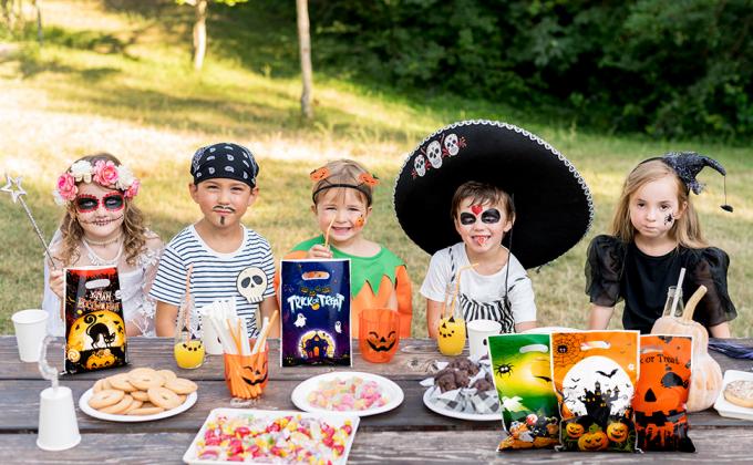 Halloween Party Favor For Kids Candy Goody Bag, Designs Plastic Trick Or Treat Goodie Bags, Halloween Loot Gift Bag 3