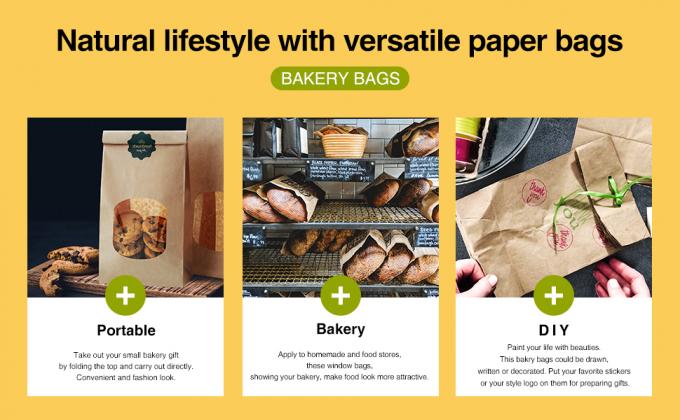 Tin Tie Tab Lock Bags White Window Bags Coffee Bags Cookie Bags Treat Bags Popcorn Bags Bakery Bags with Window 3