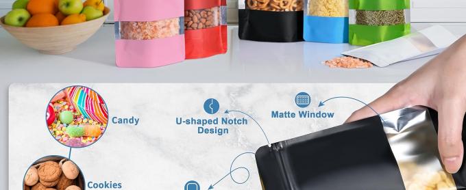 Sustainable Recyclable Pack Resealable Stand Up Bags,Smell Proof Pouch Sealable Foil Pouch Bags For Packaging 4