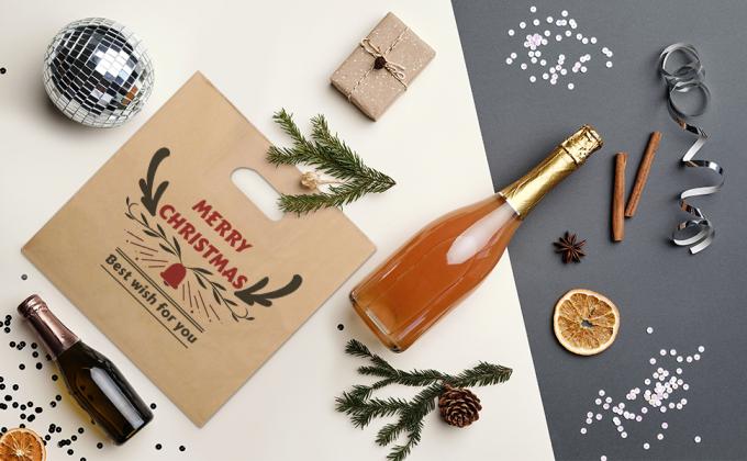 Die Cut Tote Bags 11x11x6" Kraft Paper Gift Bags Grocery Bags For Food Wedding Birthday Party Favor Retail 1