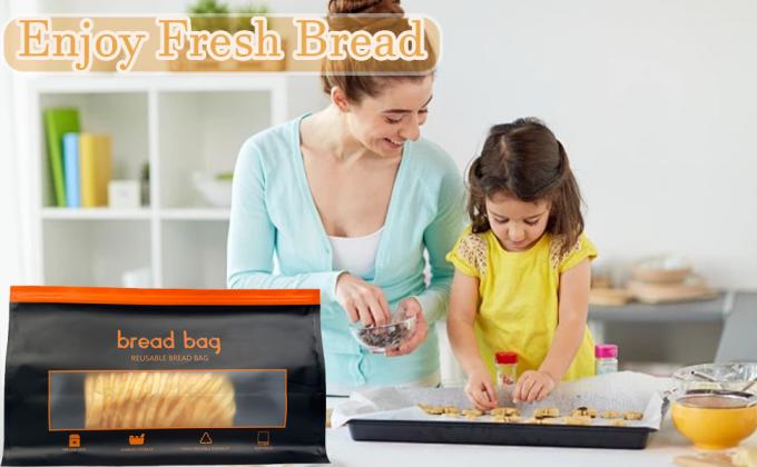 Reusable Zipper Sourdough Bread Bags To Keep Fresh Extra Large Bakery Bread Bags With Window For Bread Storage 0