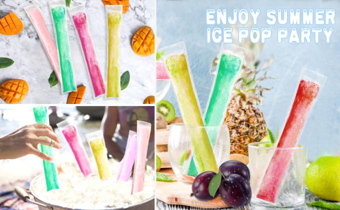 Custom Disposable Food Grade Sealable Ziplock Plastic Popsicle Package Mold Bag Ice Lolly Pop Packaging Soft Tube 4