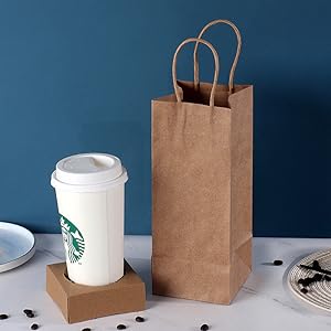 Kraft Paper Bags Recyclable Brown Wine Bags Paper Gift Bags Retail Bags Shipping Bags With Handles