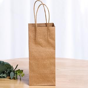 Kraft Paper Bags Recyclable Brown Wine Bags Paper Gift Bags Retail Bags Shipping Bags With Handles
