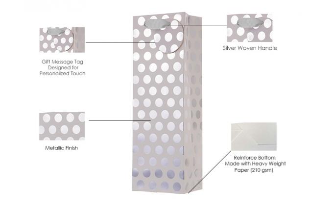 details of UNIQOOO silver wine bags