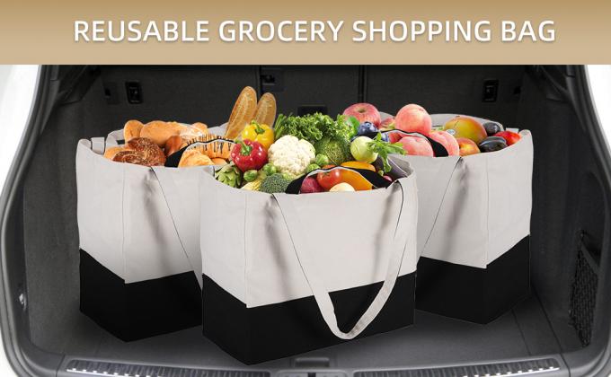 Reusable Grocery Bags Shopping Bags For Groceries Foldable Heavy Duty Canvas Tote Bag Washable Canvas Bag With Handles 1