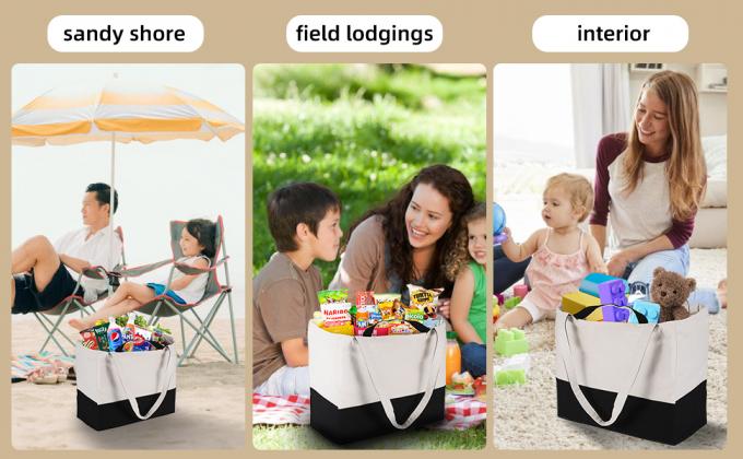 Reusable Grocery Bags Shopping Bags For Groceries Foldable Heavy Duty Canvas Tote Bag Washable Canvas Bag With Handles 5