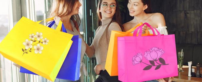 Reusable Grocery Shopping Bags - Non-Woven Tote Grocery Bags, Retail Bags, Party Favor Bags Gift Bags with Handles 1