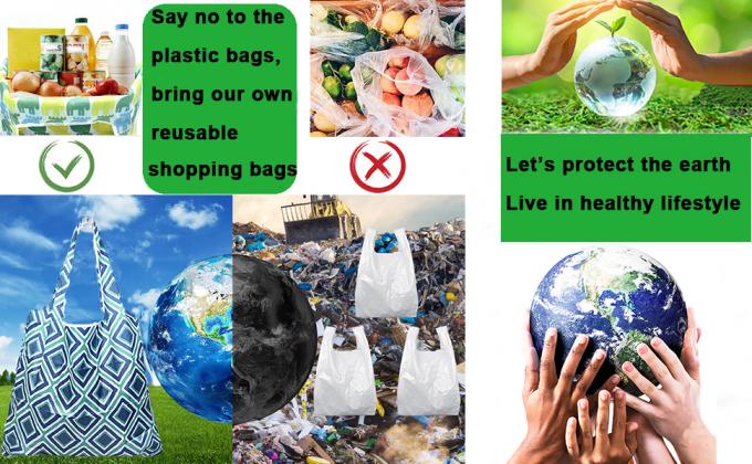 Zipper Carry Pouch Cute Shopper Bags XLarge Machine Washable Durable Compact Bags For Groceries 6