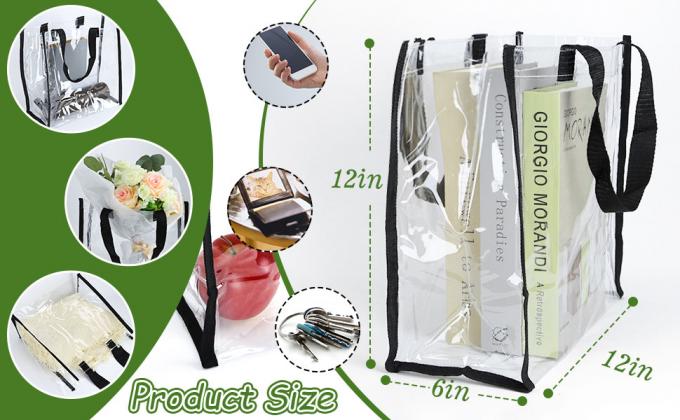 Stadium Approved Clear Tote Bag With Handle Reusable Clear PVC Gift Bags Tote Bags For Shopping Wedding Baby Shower 10