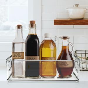 Stackable Refrigerator Organizer Bins, 6 Pack Clear Kitchen Organizer Container Bins With Handles 2