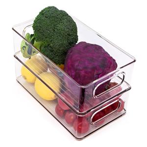 Stackable Refrigerator Organizer Bins, 6 Pack Clear Kitchen Organizer Container Bins With Handles 4