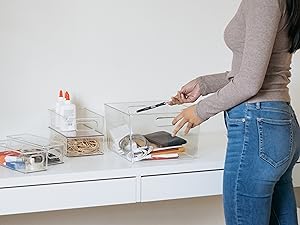 Clear Plastic Storage Bins – XL Pack Perfect For Kitchen,Fridge, Pantry Organization, Cabinet Organizers 5