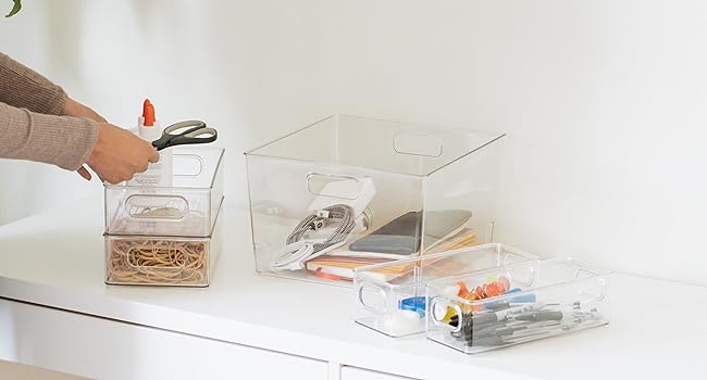 Clear Plastic Storage Bins – XL Pack Perfect For Kitchen,Fridge, Pantry Organization, Cabinet Organizers 7