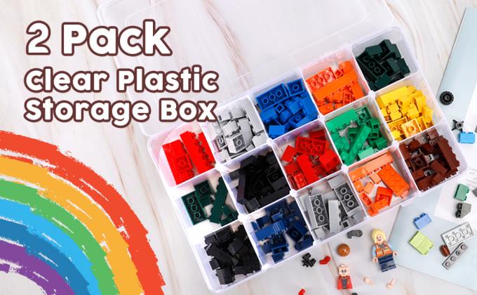 Girds Clear Plastic Organizer Box Storage For Washi Tape Tackle Box Jewelry Crafts Organizer, Container 0