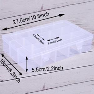 Girds Clear Plastic Organizer Box Storage For Washi Tape Tackle Box Jewelry Crafts Organizer, Container 1