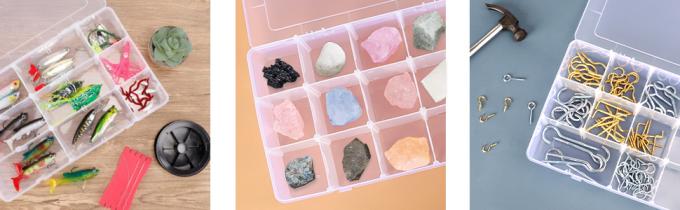 Girds Clear Plastic Organizer Box Storage For Washi Tape Tackle Box Jewelry Crafts Organizer, Container 8