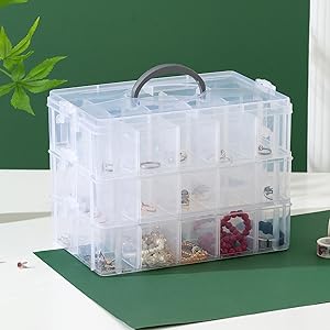 Adjustable Compartments,Stackable Storage Containers For Arts And Crafts, Toy, Threads,Fuse Beads, Washi Tapes 4