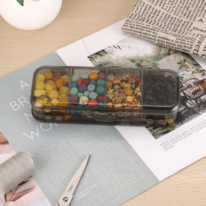 Double Deck Pencils Box Clear Plastic Stationery Box Removable Ruler Dividing Spacers Multi-Grid Home Utility Box 4