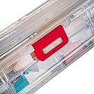 Pencils Box, Clear Stationery Box With Snap-Tight Lid, Plastic Large Capacity Pen Case Organizer Compartment 3