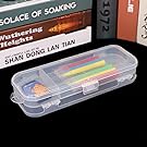 Pencils Box, Clear Stationery Box With Snap-Tight Lid, Plastic Large Capacity Pen Case Organizer Compartment 5
