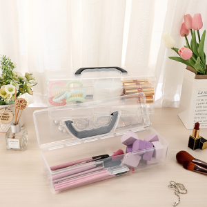 Long Plastic Pencil Box Portable Clear Home Utility Boxes With Handle Stationery Storage Organizer Painting Tool 4